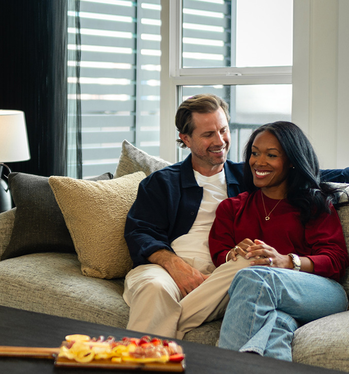 Couple sitting on couch