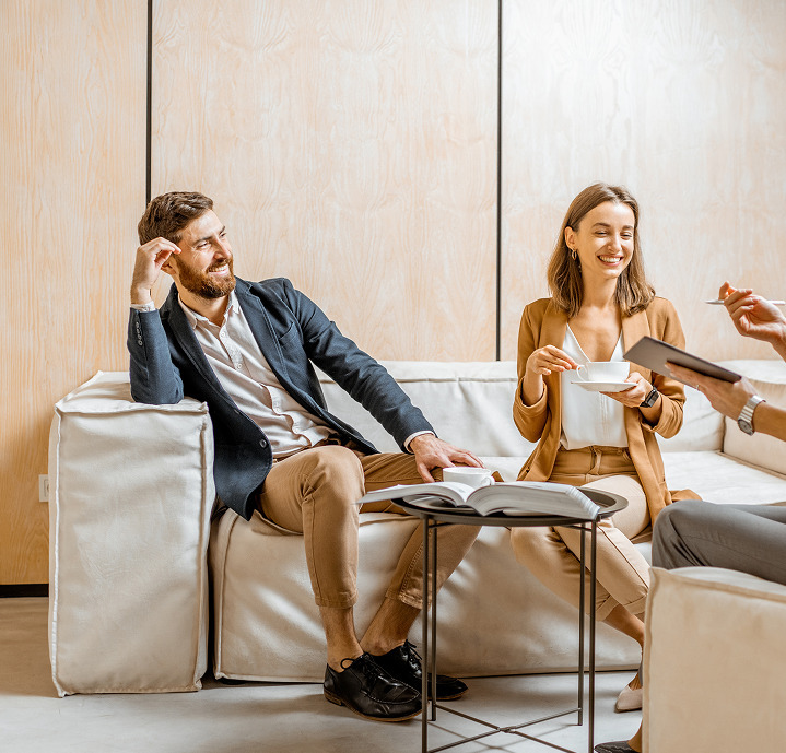 People meeting at home